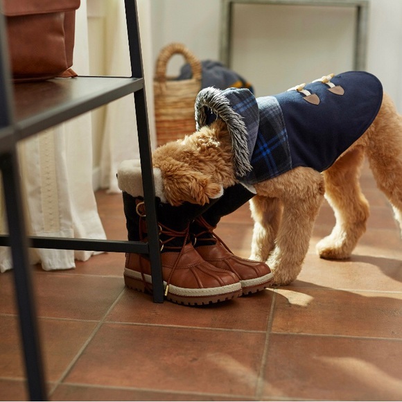 Frisco Plaid Hooded and Insulated Dog & Cat Peacoat, Navy, Medium - Picture 6 of 14